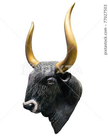 Head of Minoan Bull - a sacred animal of ancient cretan people 77027503