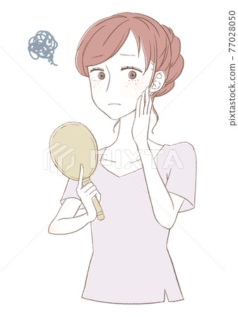 有皮膚問題的瑕疵婦女 77028050