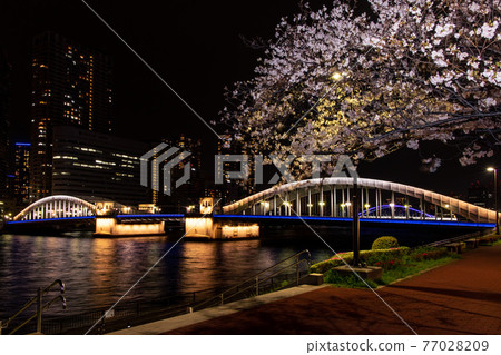 [東京] Kachidoki Bridge_Night view_03 77028209
