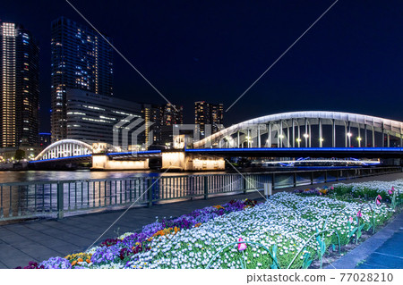 [東京] Kachidoki Bridge_Night view_04 77028210