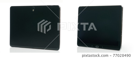 Black tablet isometric view Black tablet isometric view 77028490