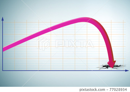Concept of economic crisis with chart - 3d... - Stock Illustration ...