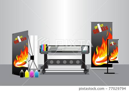 Large Format Printer with Display Stuff 77029794