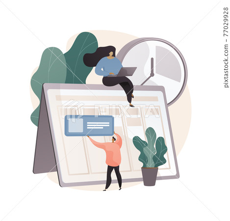 Set up daily schedule abstract concept vector illustration. 77029928