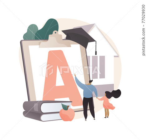 Home-school your kids abstract concept vector illustration. Home-school your kids abstract concept vector illustration. 77029930