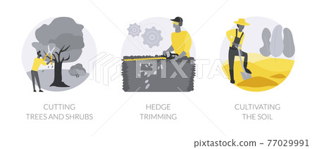 Landscape maintenance abstract concept vector illustrations. 77029991