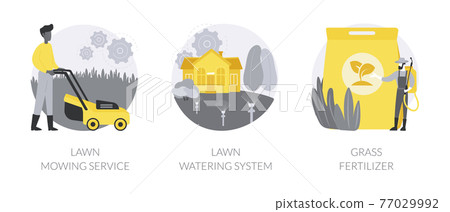 Gardening services abstract concept vector illustrations. 77029992