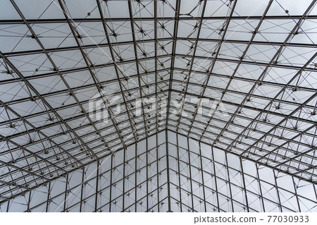 View from inside the glass Pyramid of Louvre View from inside the glass Pyramid of Louvre 77030933