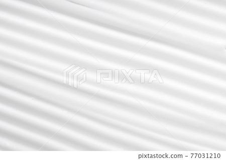 White hand cream texture background. Skincare beauty product swipe closeup. Lotion face cream foundation swatch. White body lotion, facial mousse smear. Moisturizing cleanser 77031210