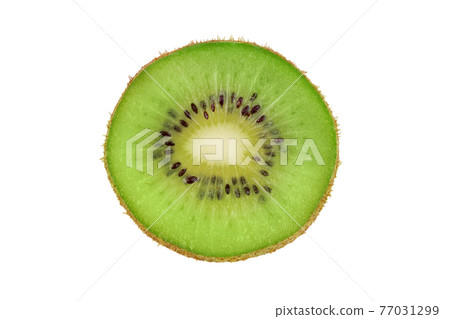 Ripe fresh juicy single kiwi fruit close up. 77031299