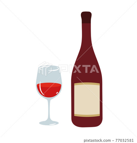 Wine glass and bottle - Stock Illustration [77032581] - PIXTA