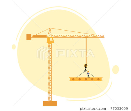 concept of building house, business or website. Tower crane concept of building house, business or website. Tower crane 77033009
