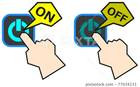 指尖按下開關的插圖 77034131