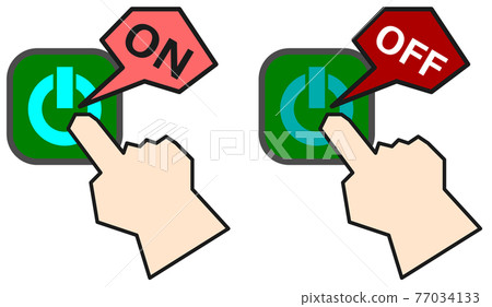 Illustration of fingertips pressing a switch 77034133