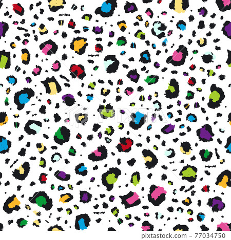 Leopard seamless pattern. Jaguar, leopard, cheetah, fur imitation. Multicolor seamless camouflage background. Leopard seamless pattern. Jaguar, leopard, cheetah, fur imitation. Multicolor seamless camouflage background. 77034750