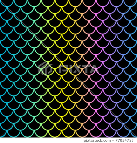 Mermaid scales. Fish squama. Rainbow colors. Vector illustration. Mermaid scales. Fish squama. Rainbow colors. Vector illustration. 77034755