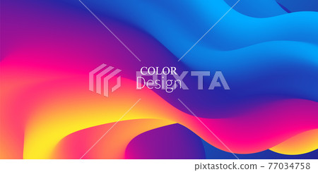 Fluid Flow. Rainbow Background. Summer Poster. Vibrant color. Fluid Flow. Rainbow Background. Summer Poster. Vibrant color. 77034758