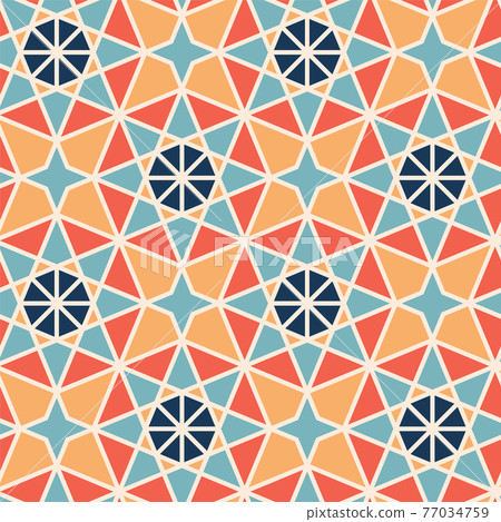 Arabesque seamless mosaic pattern. Morocco mosaic abstract background. Arabesque seamless mosaic pattern. Morocco mosaic abstract background. 77034759