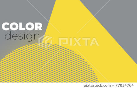 Geometric background. Yellow and gray geometric shapes. Minimal abstract cover design. 77034764