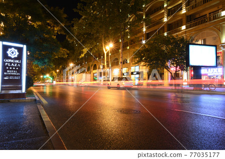 Street Uzeyir Hacibeyov evening.Baku,Azerbaijan Street Uzeyir Hacibeyov evening.Baku,Azerbaijan 77035177