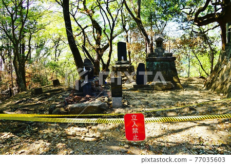 Ashikaga City Ryogaizan summit after a forest fire 77035603