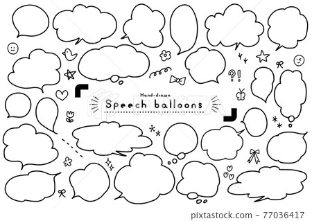 Simple and pop handwritten speech bubble Simple and pop handwritten speech bubble 77036417