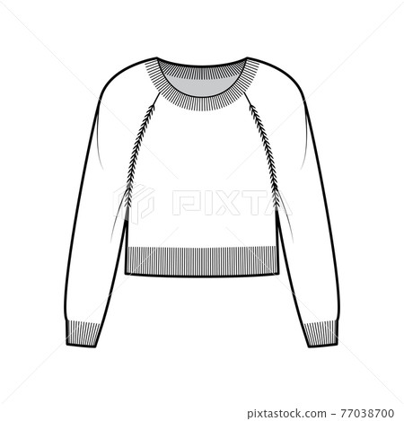 Round neck Sweater cropped technical 