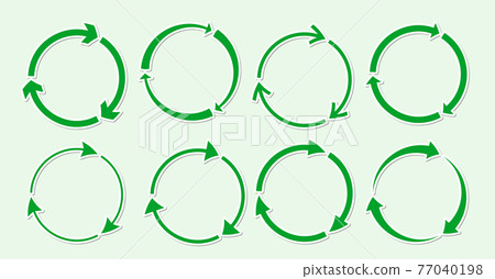 Green paper eco sticker recycle icon set vector 77040198