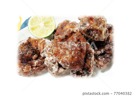 Homely and simple homemade "fried chicken tatsutaage (fried chicken)" watercolor style picture letter 77040382