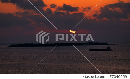 Beautiful seascape of Okinawa Evening view Beautiful seascape of Okinawa Evening view 77040969
