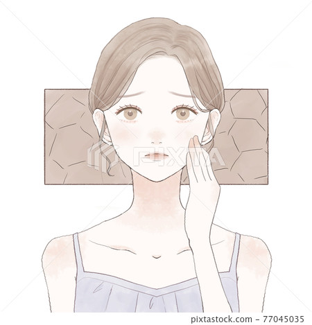 Women suffering from dry skin 77045035