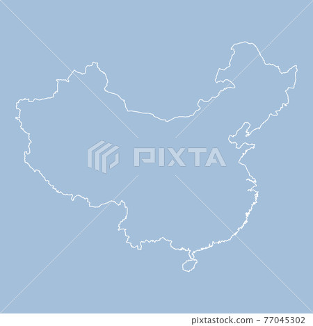Vector country Asia, outline or border map China 77045302