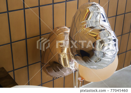Silver helium balloon heart decoration Silver helium balloon heart decoration 77045460