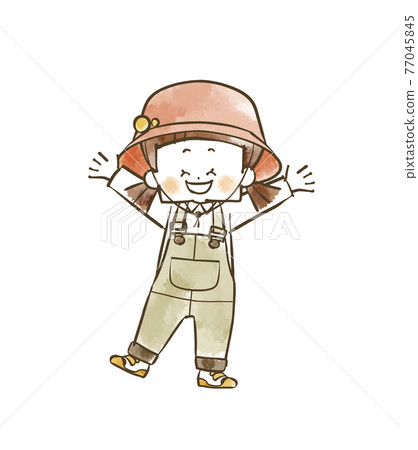 戶外服裝的女孩 77045845