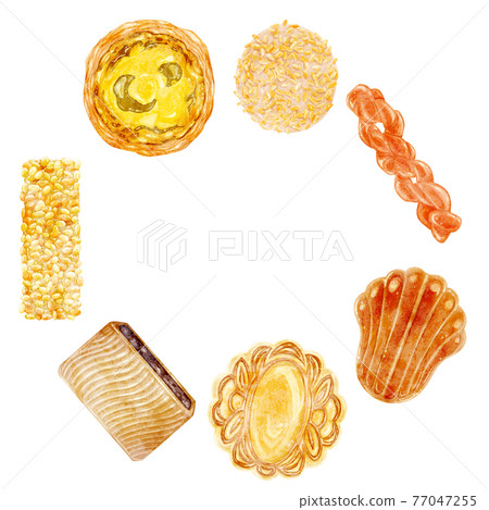 Hand-painted watercolor-style illustration of Chinese dots 77047255