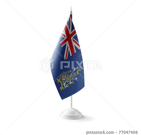 Small national flag of the South Georgia and the South Sandwich Islands on a white background 77047408