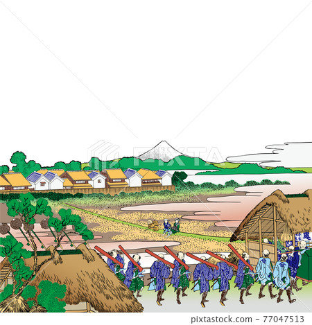 Katsushika Hokusai 圖像 Osamu Senju Hanamachi 視圖 Nofuji 明亮版方形白色背景 77047513