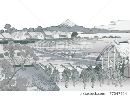 Katsushika Hokusai 圖像 Osamu Senju Hanamachi 視圖 Nofuji 銀白色背景 Katsushika Hokusai 圖像 Osamu Senju Hanamachi 視圖 Nofuji 銀白色背景 77047524