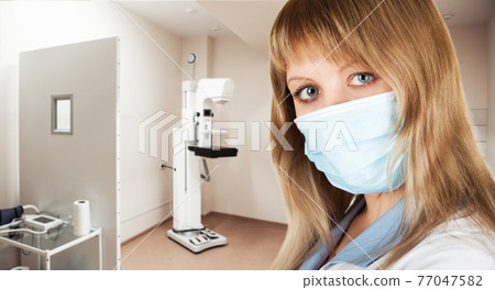 Female doctor mammologist or radiologist in the clinic Female doctor mammologist or radiologist in the clinic 77047582