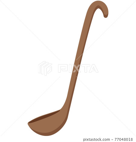 Wooden spoon ladle vector illustration on white 77048018