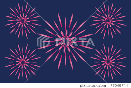 Background material: Simple pattern of fireworks Purple 77049744