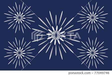 Background material: Simple pattern of fireworks White 77049746