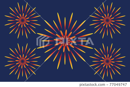 Background material: Simple pattern of fireworks Orange 77049747