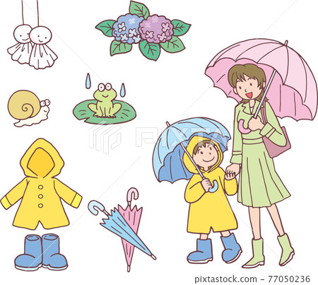 June Seasonal Events Illustration Set | Rainy Season, Hydrangeas, Father's Day, Childcare, Newsletter, Annual Series, Vector Materials June Seasonal Events Illustration Set | Rainy Season, Hydrangeas, Father's Day, Childcare, Newsletter, Annual Series, Vector Materials 77050236