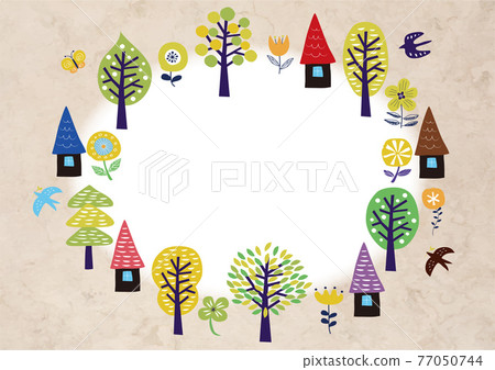 Scandinavian style _ wood and house _ used paper frame 833 Scandinavian style _ wood and house _ used paper frame 833 77050744