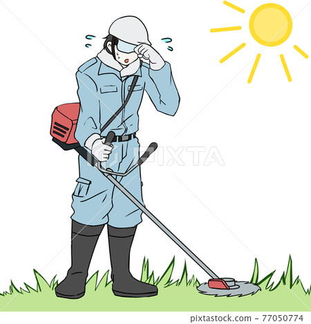 A man weeding under the hot sun A man weeding under the hot sun 77050774