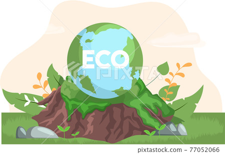 Climate and weather change of planet. Eco friendly, biodiversity, conservation and environmental protection 77052066