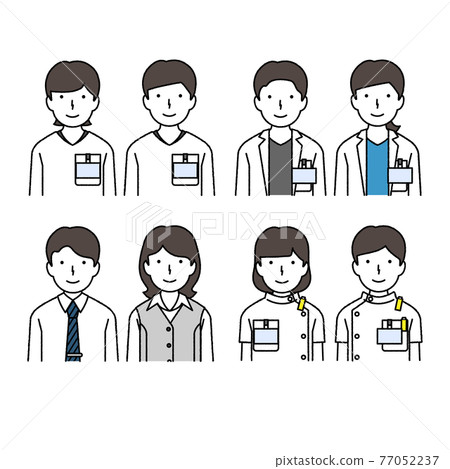 4 kinds of medical worker illustration set 77052237