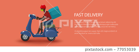 Online delivery service and stay home concept Online delivery service and stay home concept 77053039
