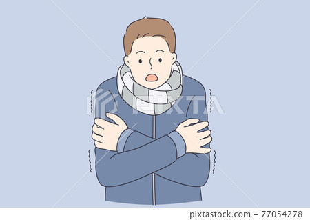Feeling cold and frozen concept 77054278